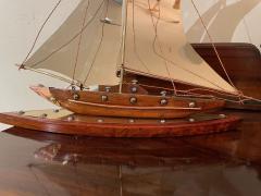 Copper Chrome Brass and Wooden Sailing Boat Sculpture - 1922950