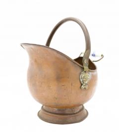 Copper Coal Scuttle with Ceramic Blue and White Handle - 4200592