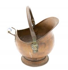 Copper Coal Scuttle with Ceramic Blue and White Handle - 4200593
