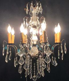 Copper Designed Metal and Crystal Chandelier with Centre Cut Glass Column - 1285432