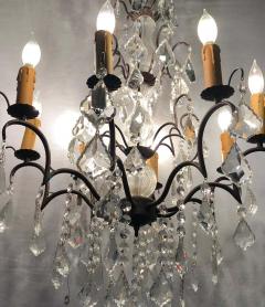 Copper Designed Metal and Crystal Chandelier with Centre Cut Glass Column - 1285438
