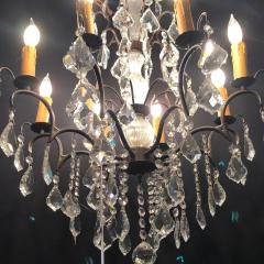 Copper Designed Metal and Crystal Chandelier with Centre Cut Glass Column - 2978563
