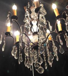 Copper Designed Metal and Crystal Chandelier with Centre Cut Glass Column - 2978564