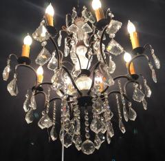Copper Designed Metal and Crystal Chandelier with Centre Cut Glass Column - 2978566