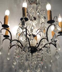 Copper Designed Metal and Crystal Chandelier with Centre Cut Glass Column - 2978567