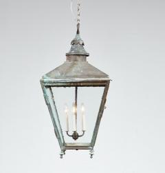 Copper Hanging Lantern with Scalloped Finial - 4436394