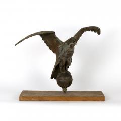 Copper Pilot House Eagle Weather Vane On Later Mount American Circa 1885 - 2182789