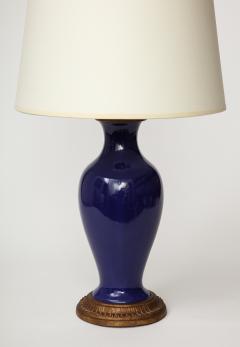 Copper and Lapis Blue Enamel Table Lamp 20th C  - 3516270