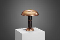 Copper and Wood Art Deco Table Lamp Europe ca 1930s - 3317622