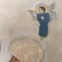 Corinne Tichadou LA NATIVIT AUX ROIS MAGES Nativity and wise men Oil painting - 3365049