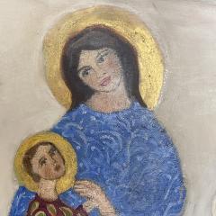 Corinne Tichadou LA NATIVIT AUX ROIS MAGES Nativity and wise men Oil painting - 3365052