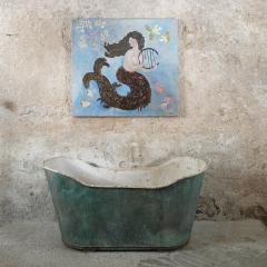 Corinne Tichadou MERMAID WITH THE HARP Oil painting on canvas - 4193258