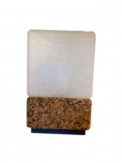 Cork Base and Crackle Glass Table Lamp - 4654748