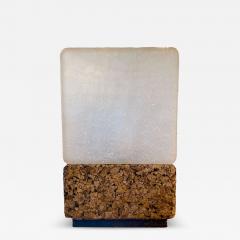 Cork Base and Crackle Glass Table Lamp - 4659781