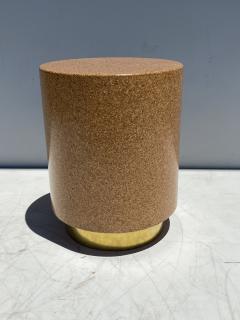 Cork and Brass Side Table Taburete - 1445319