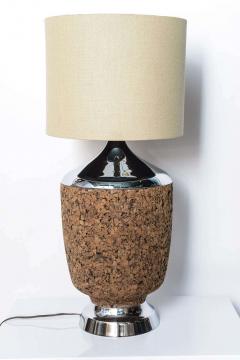 Cork and Chrome Table Lamp - 1803226