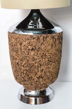 Cork and Chrome Table Lamp - 1803227
