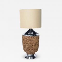 Cork and Chrome Table Lamp - 1805415