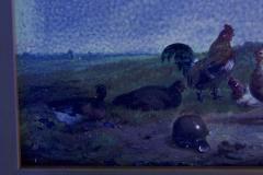 Cornelis Van Leemputten Chickens w Duck Rooster Landscape Painting by Cornelis van Leemputten - 864539
