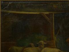 Cornelis Van Leemputten Painting of Sheep in Barn by Cornelis van Leemputten Belgian 1841 1902  - 918188