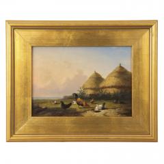 Cornelis Van Leemputten Poultry in the Yard Oil Landscape Painting by Cornelis van Leemputten - 864452