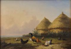 Cornelis Van Leemputten Poultry in the Yard Oil Landscape Painting by Cornelis van Leemputten - 864526