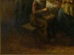 Cornelis Wouter Bouter Happy Days Oil Painting on Canvas of Mother w Children by Cornelius Wouter B  - 993136