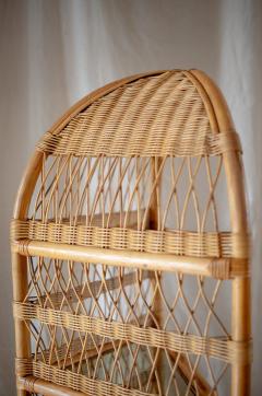 Corner Bookcase in Bamboo and Rattan 1970s - 4662736