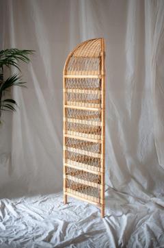 Corner Bookcase in Bamboo and Rattan 1970s - 4662737