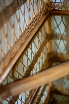 Corner Bookcase in Bamboo and Rattan 1970s - 4662738