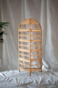 Corner Bookcase in Bamboo and Rattan 1970s - 4662740