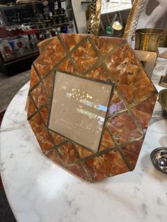 Cornici Amber Shell and Brass Geometric Picture Frame - 4711455