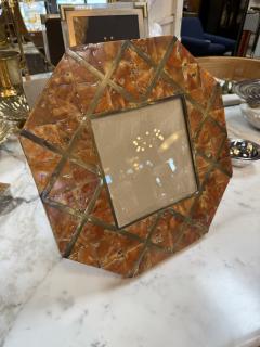 Cornici Amber Shell and Brass Geometric Picture Frame - 4711456