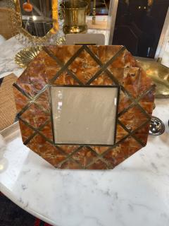 Cornici Amber Shell and Brass Geometric Picture Frame - 4711457
