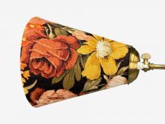 Corona Belysning Floor Lamp Wood Brass Fabric Sweden 1940s - 4453727