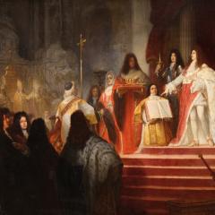 Coronation of Victor Amadeus II painting signed Ed Hamman and dated 1866 - 4334344