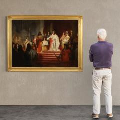 Coronation of Victor Amadeus II painting signed Ed Hamman and dated 1866 - 4334346