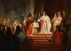 Coronation of Victor Amadeus II painting signed Ed Hamman and dated 1866 - 4334880
