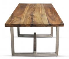 Costantini Design Donato Steel Framed Dining Table with Argentine Rosewood Top - 406271