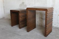 Costantini Design Dorena Modern Nesting Tables in Argentine Rosewood with Gold Painted Interior - 406070