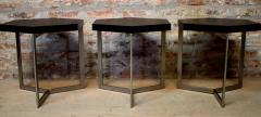 Costantini Design Nicoli Modern Hexangonal Side Table in Steel and Rosewood Customizable - 406122