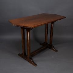Cotswold style oak refectory dining or library table with carved chevron details - 4192938