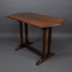 Cotswold style oak refectory dining or library table with carved chevron details - 4192940