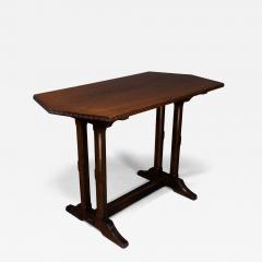 Cotswold style oak refectory dining or library table with carved chevron details - 4234415