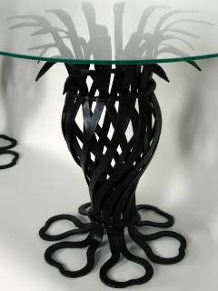 Cottagei Style Pair of Woven Wrought Iron Pineapple End Tables circa 1970 - 574510