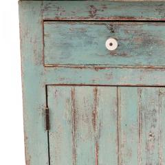 Country Rustic Blue Cabinet with Backrail - 4652910