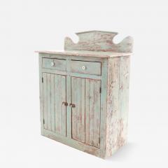 Country Rustic Blue Cabinet with Backrail - 4700913