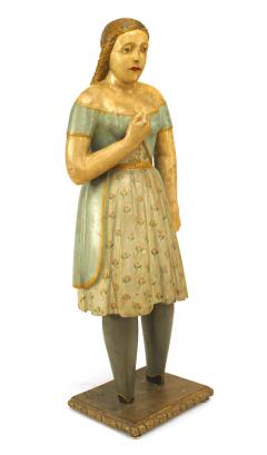 Country Style Wooden Girl Figure - 4407805