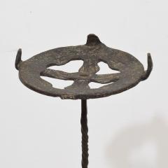 Couple 16th 17th Century Spanish Hand Forged Iron Candleholders - 4114419