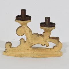 Couple of 18th Century Italian Baroque Carved Wooden And Silvered Candleholders - 4114542
